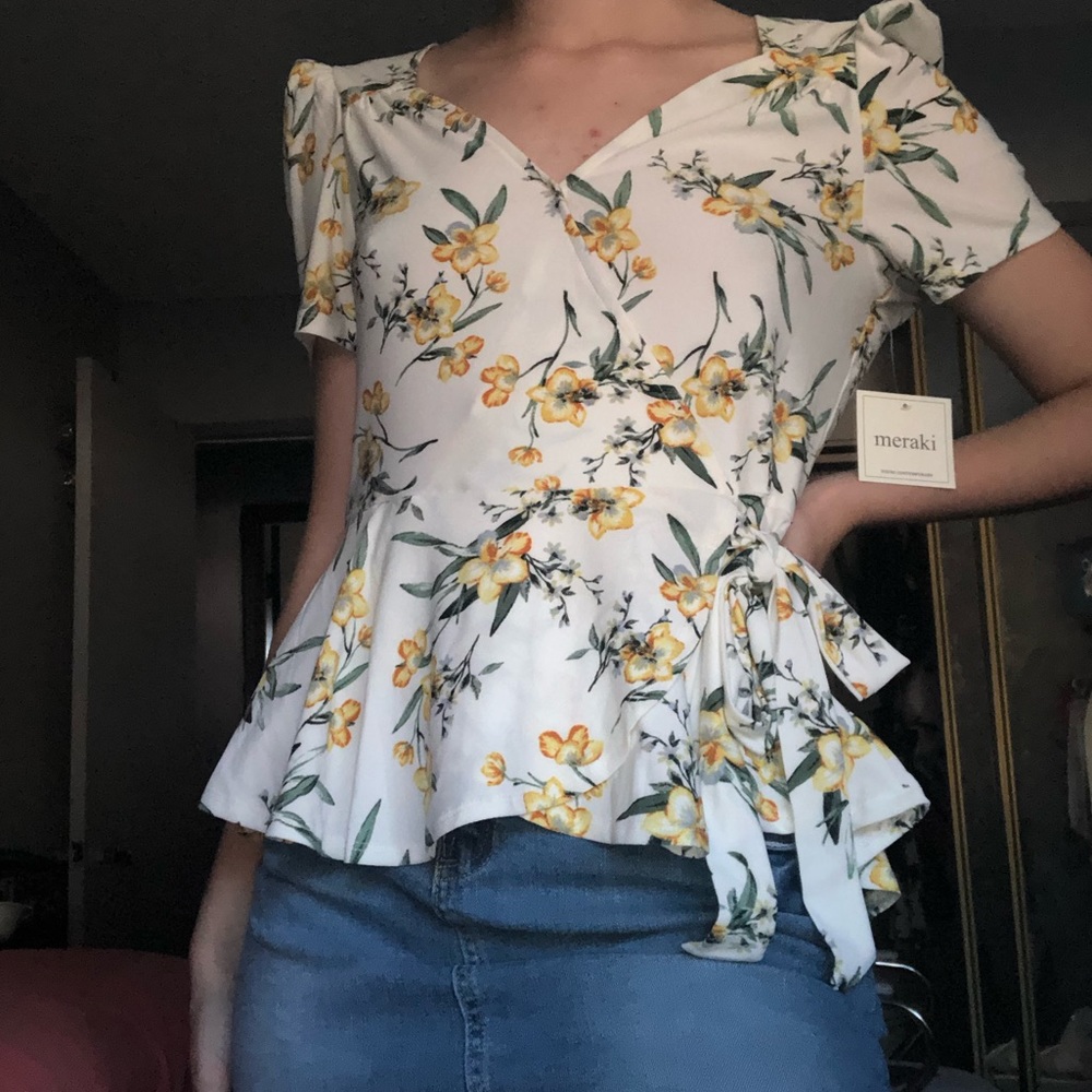 Floral Tie shirt